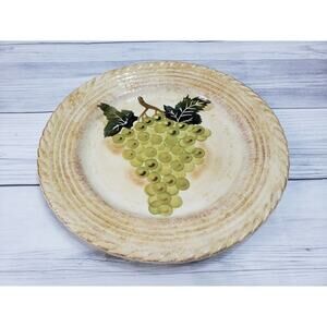 Tabletops Unlimited Vintage Green Grapes Scalloped Dinner Plate